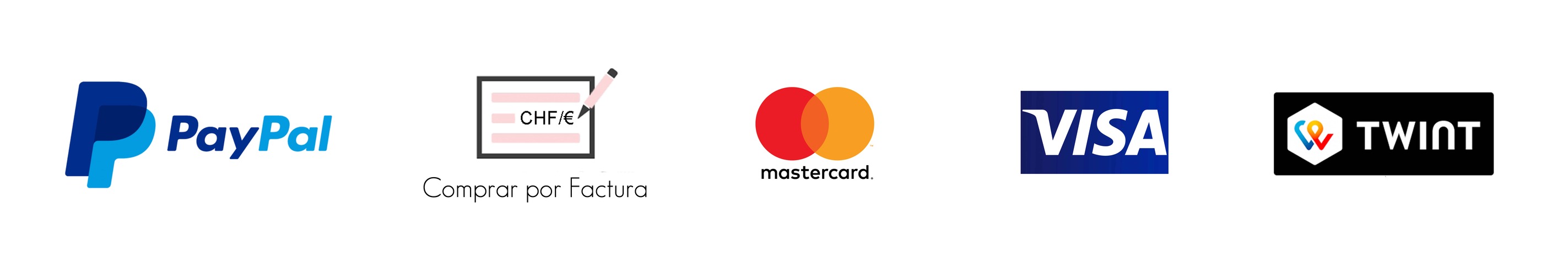 Formas de pago PayPal Compra a cuenta Mastercard Visa Twint