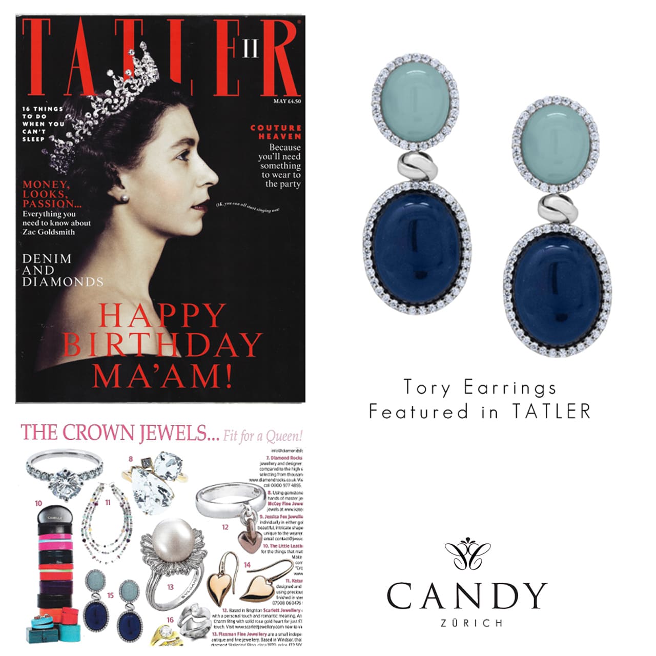 CANDY Statement-Ohrringe Tory gefeatured in Tatler Magazin