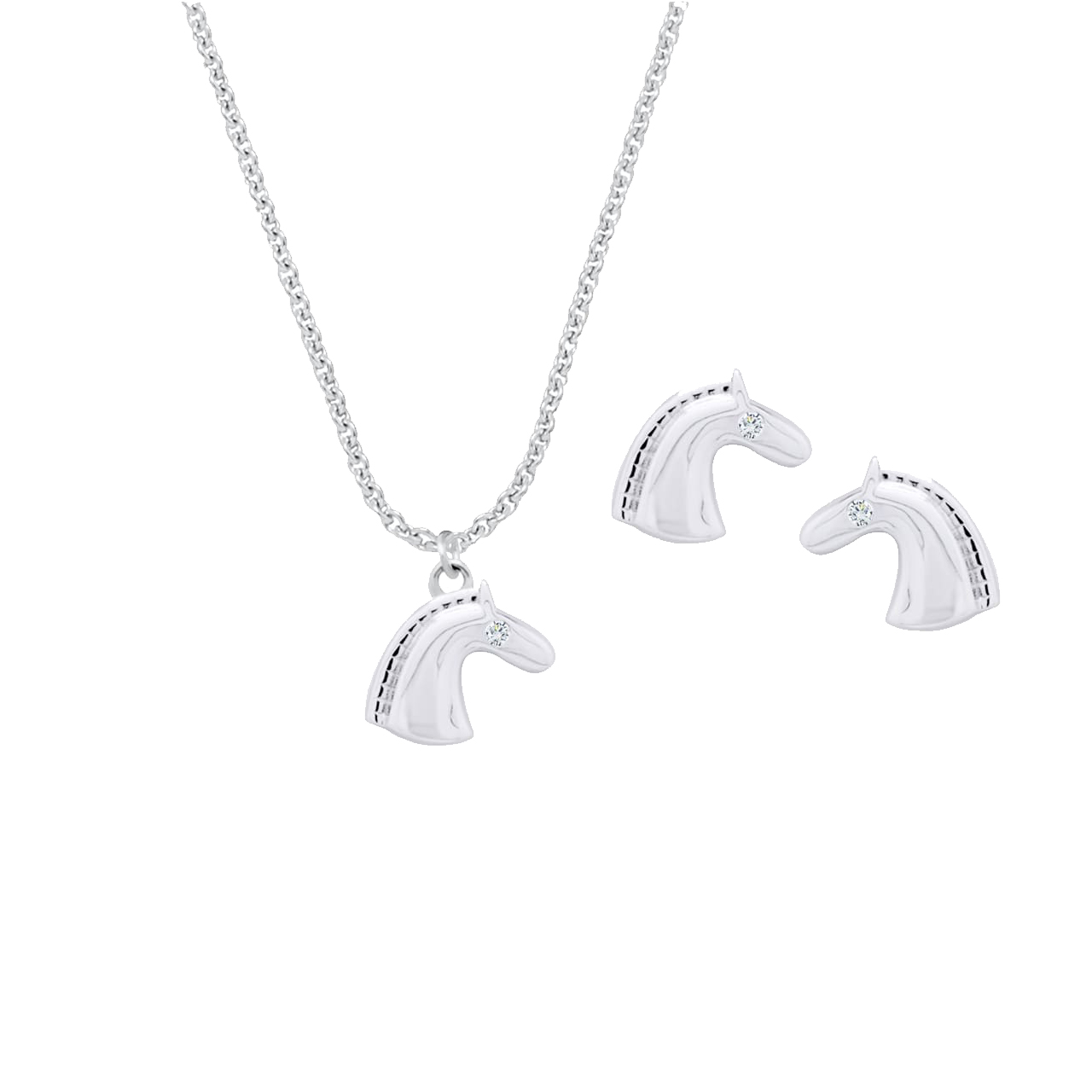 Schmuckset Pferd, 925 Sterling Silber