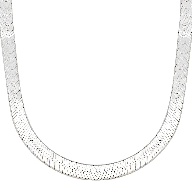 Silver Herringbone Chain Necklace – Rellery