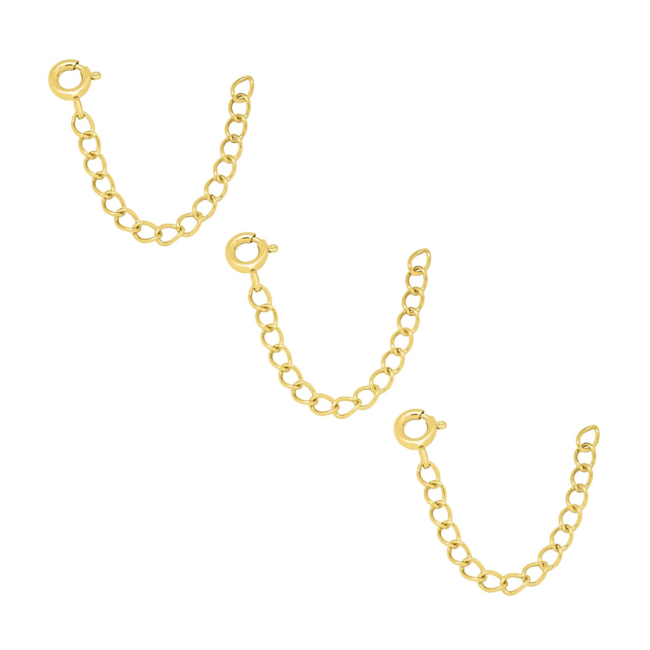 Kettenverlängerung 3er Pack, 925 Sterling Silber, vergoldet