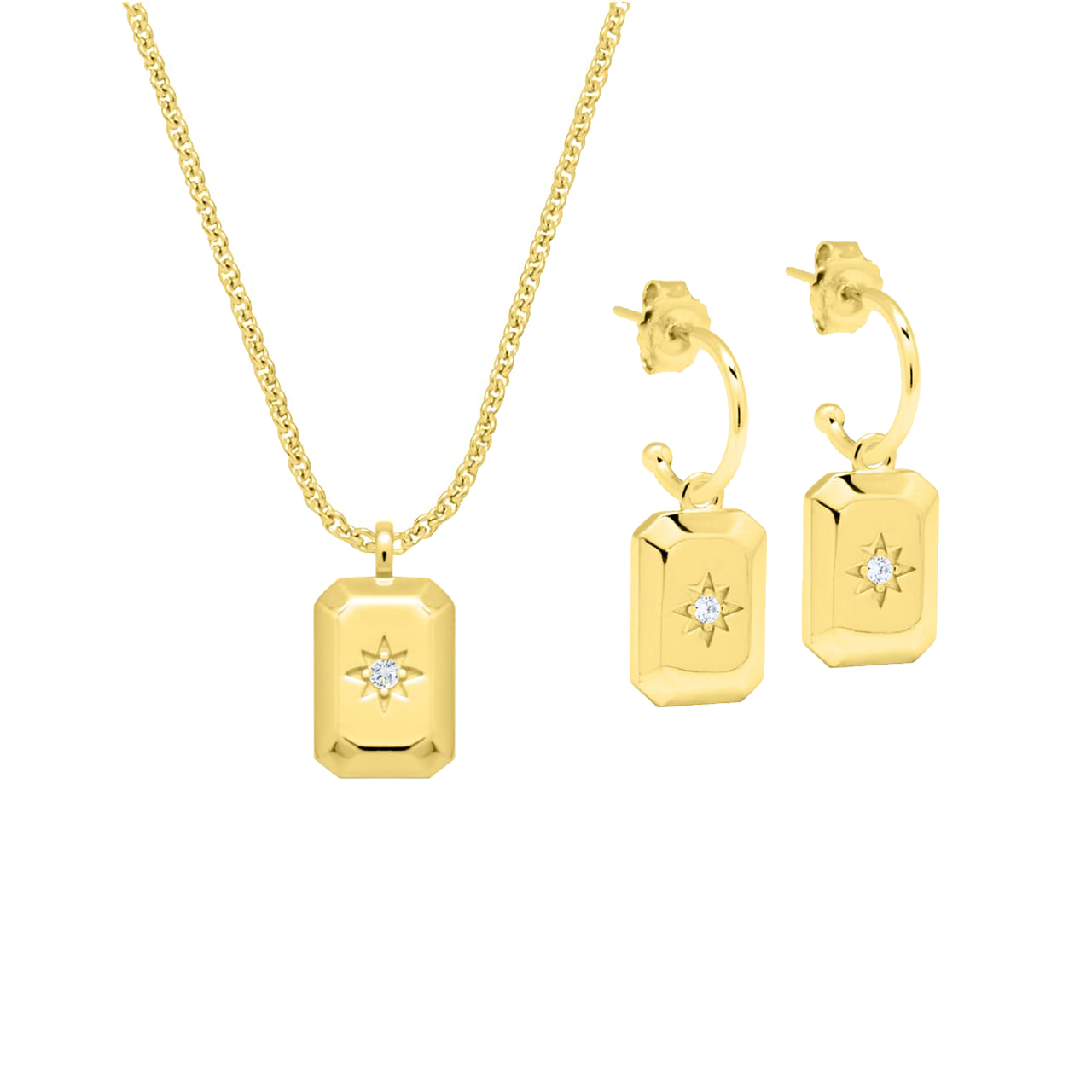 Jewellery Set Tuli, 925 Sterling Silver, gold-plated