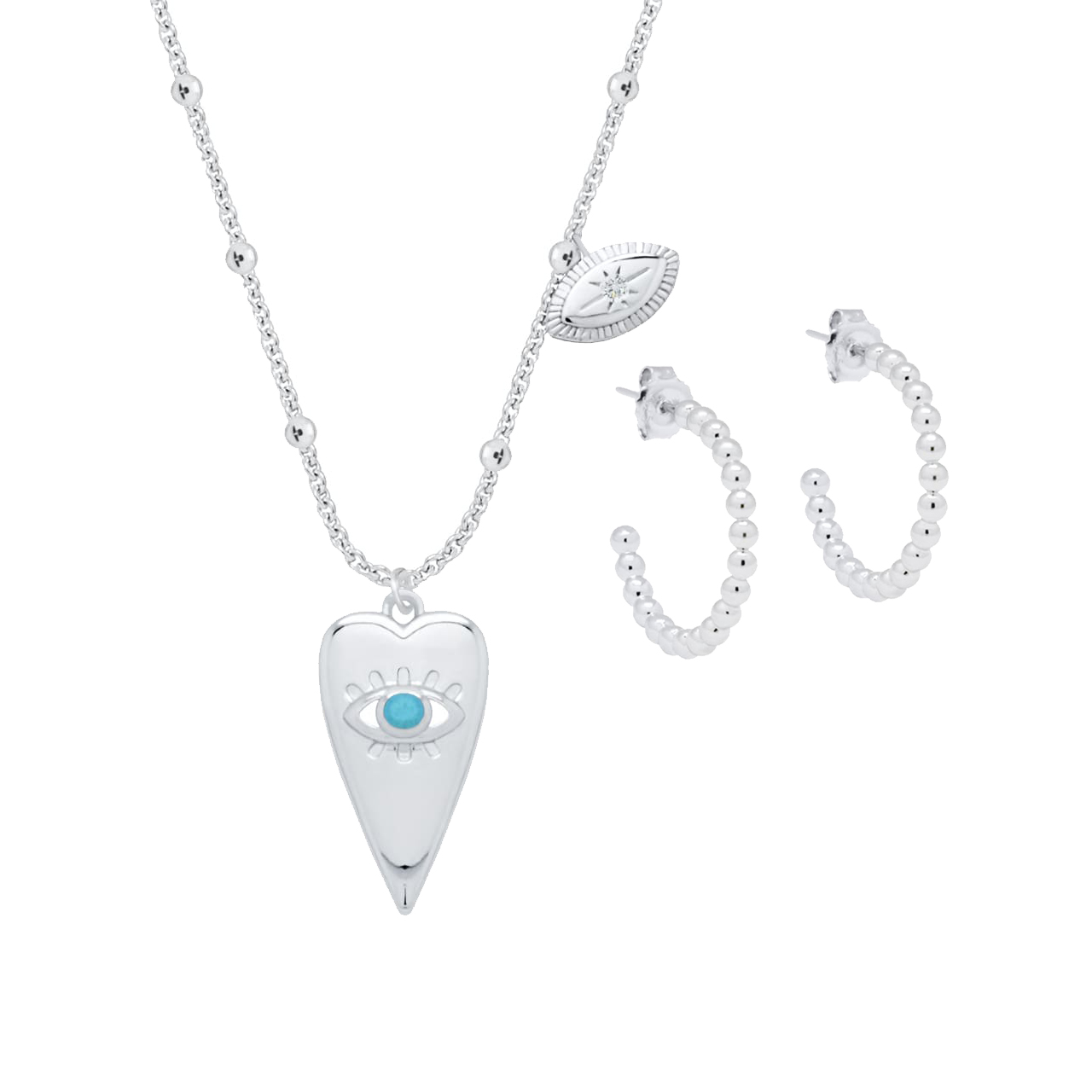 Jewellery Set Nazar Eye, 925 Sterling Silver