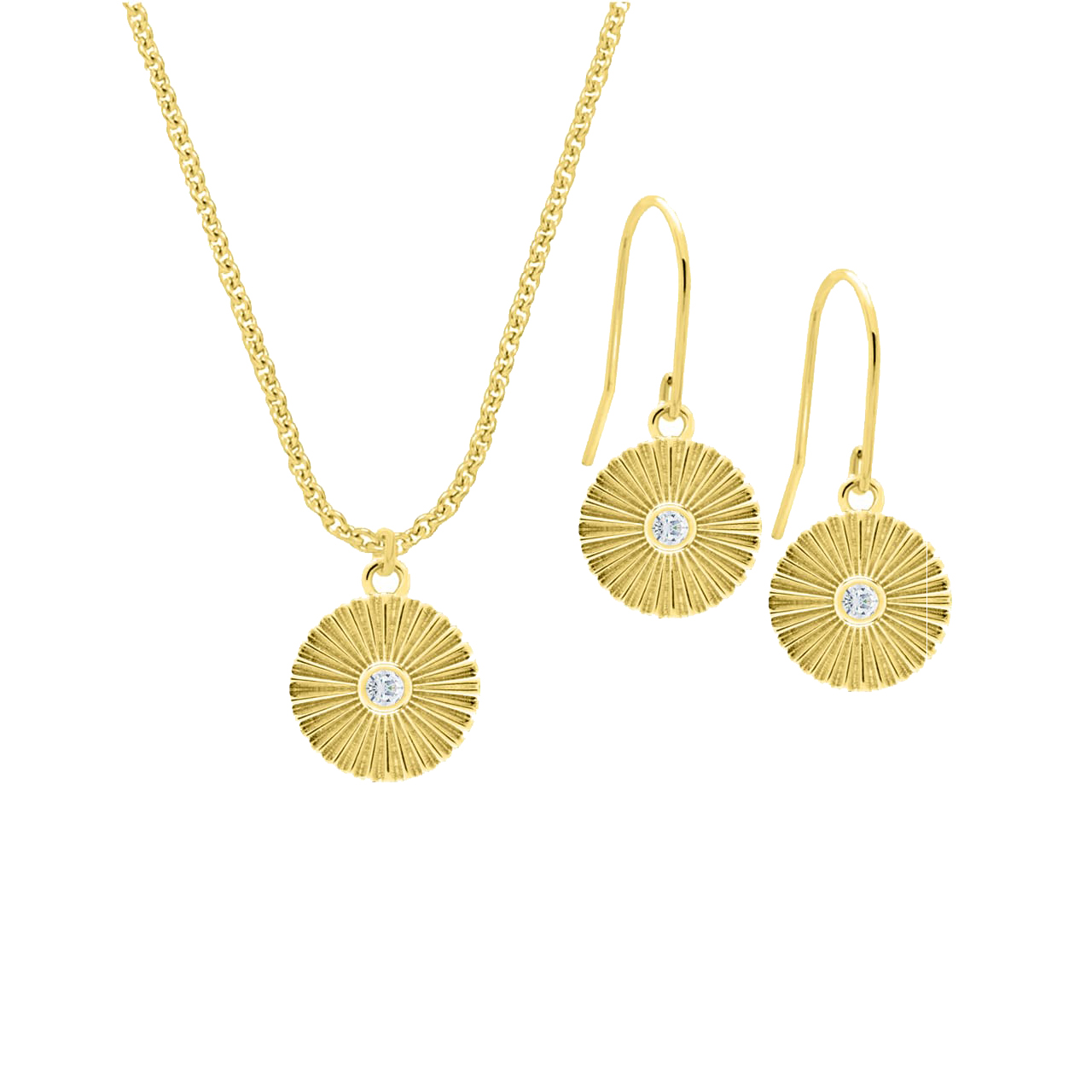 Jewellery Set Devon, 925 Sterling Silver, gold-plated