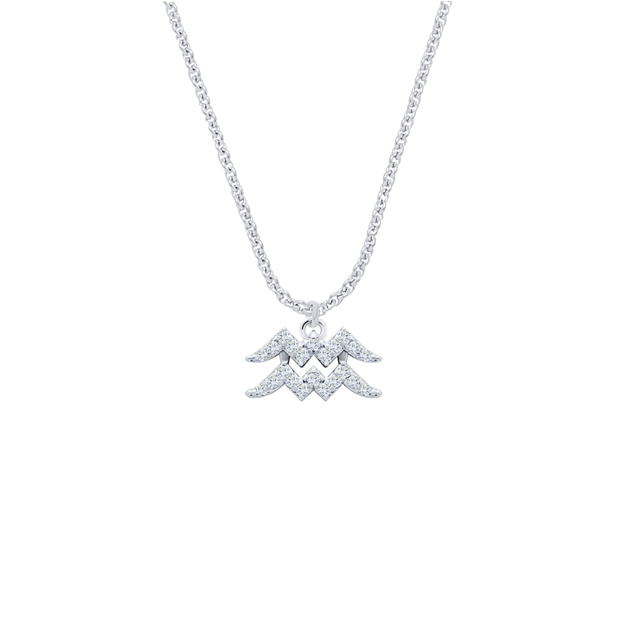 Aquarius Zodiac Silver Necklace | Pregomesh