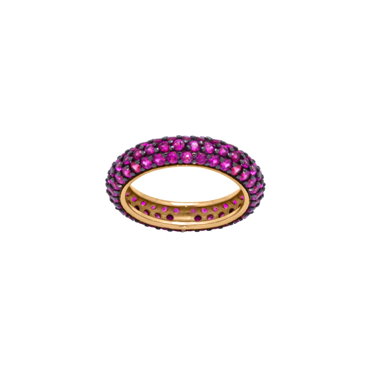 Anillo Dido Fucsia, Plata de ley 925, baño de oro rosa