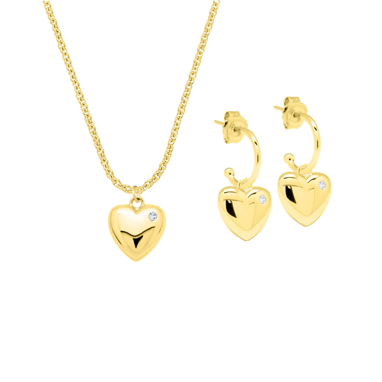 Jewellery Set Marie, 925 Sterling Silver, gold-plated