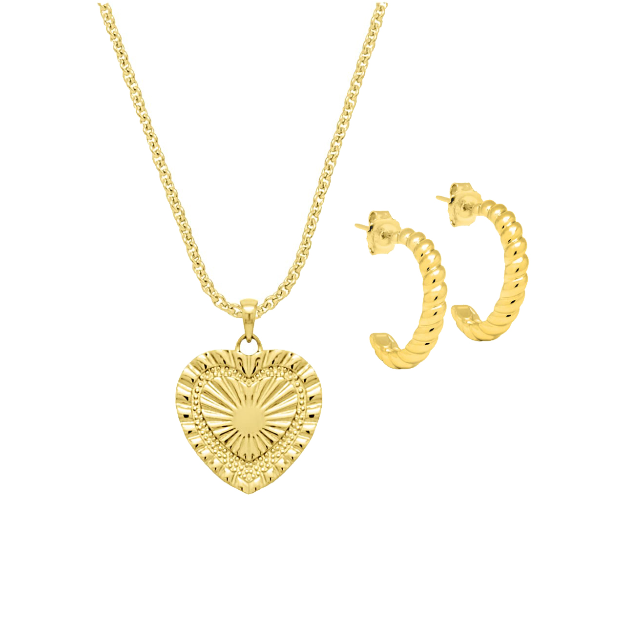 Jewellery Set Lario, 925 Sterling Silver, gold-plated