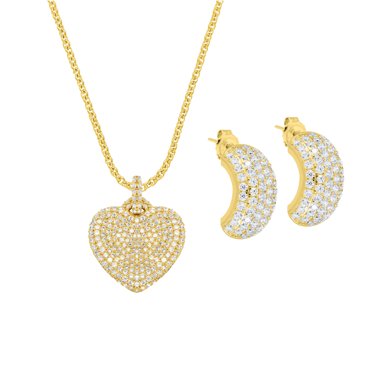 Jewellery Set Erin, 925 Sterling Silver, gold-plated