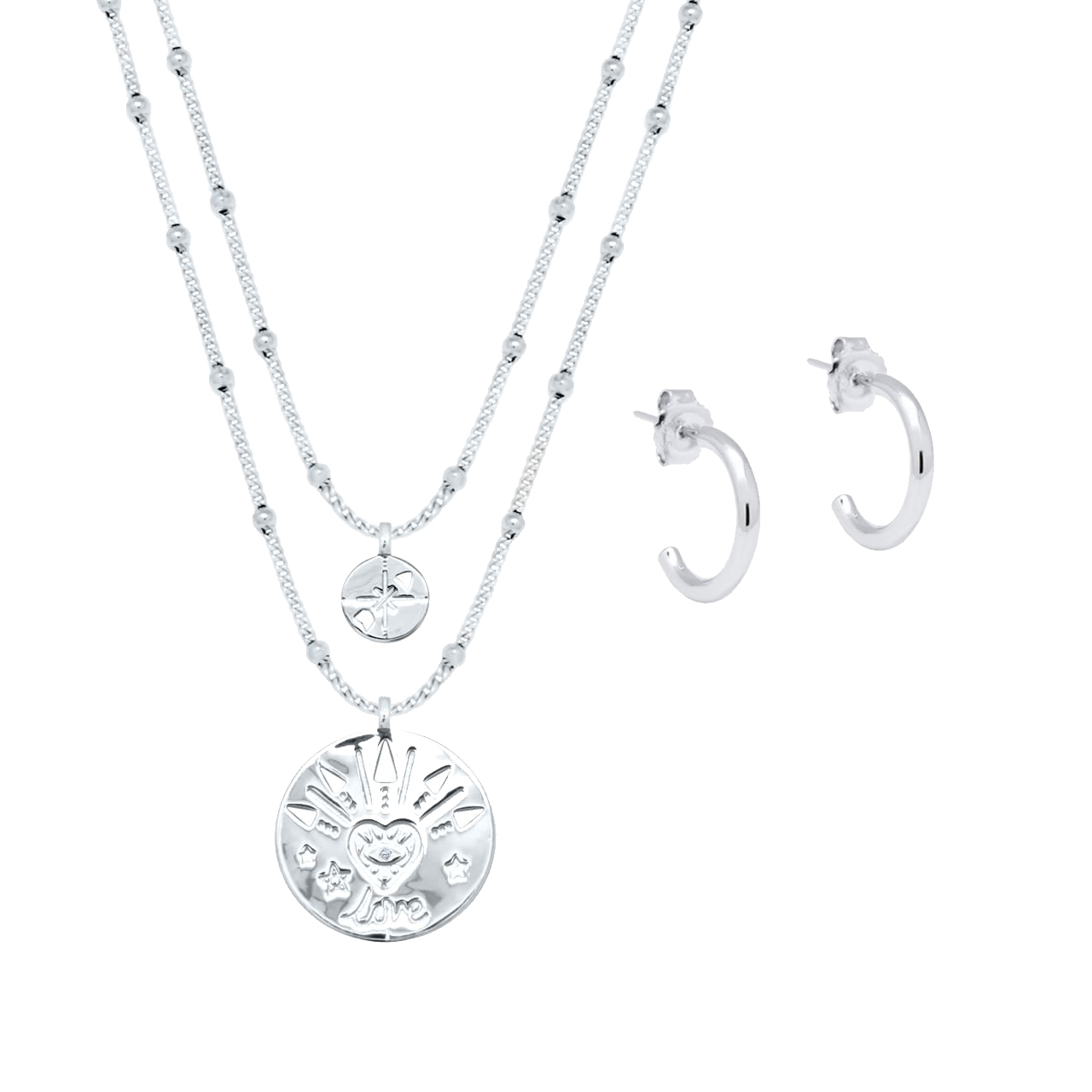 Juego de joyas Heart Eye, Plata de ley 925