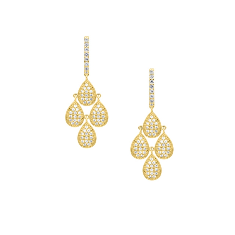 DIY925 Damen Ohrhänger French Wire – 22mm, 925 Sterling Silber, 18K Vergoldet, Für Schmuckbasteln